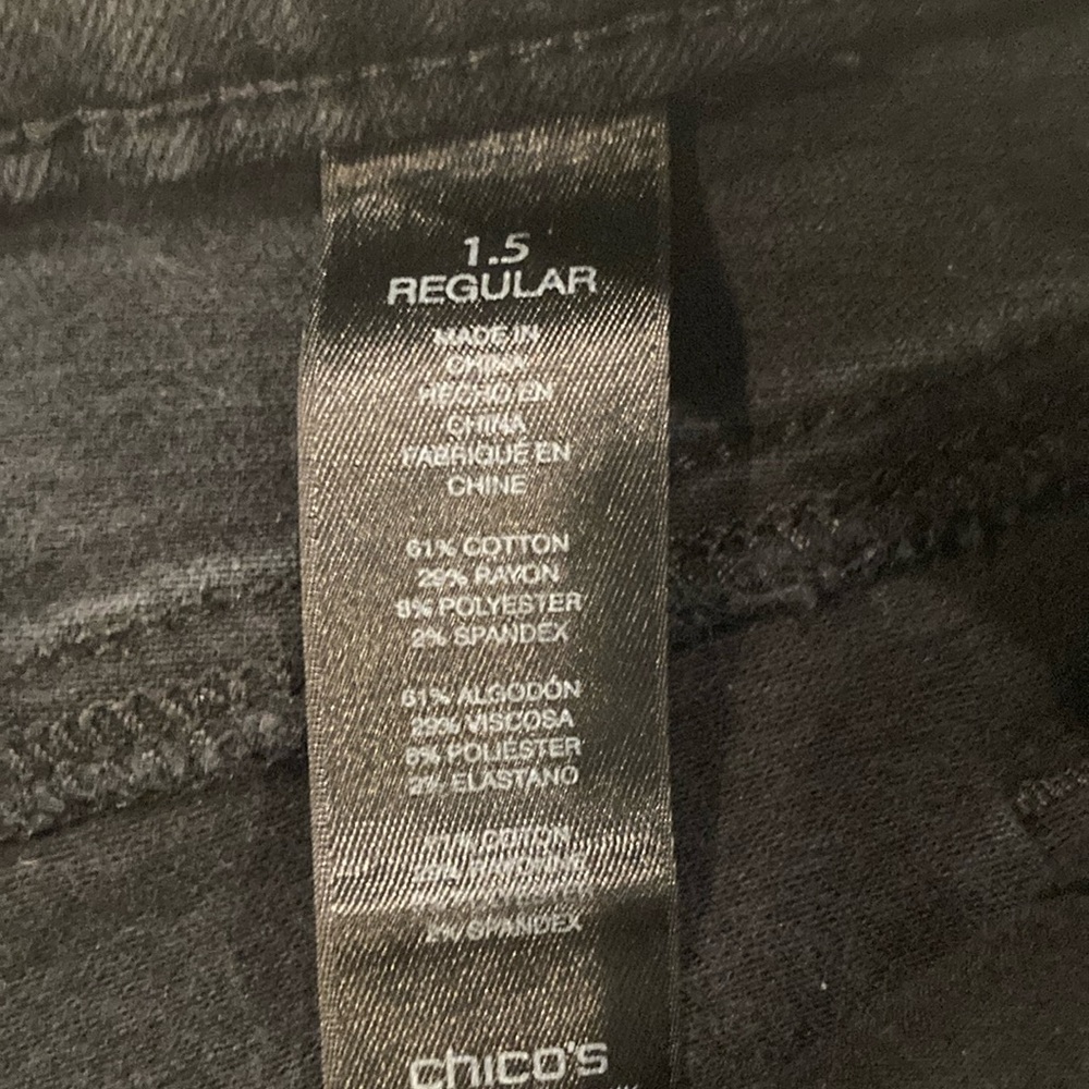 Chico's Black Straight Leg Jeans Classic Style - Picture 4 of 6